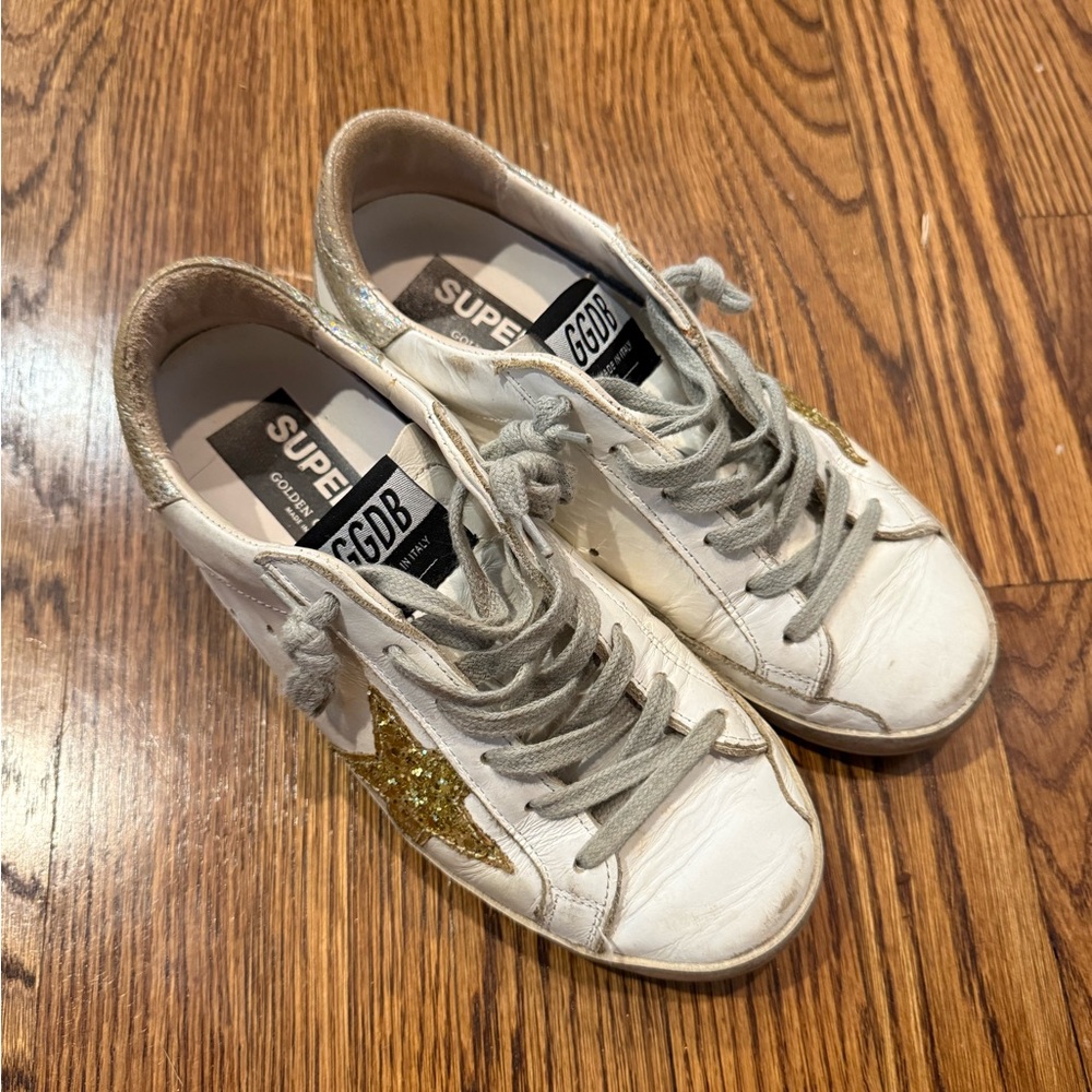 Golden Goose White Sneakers with Gold Star